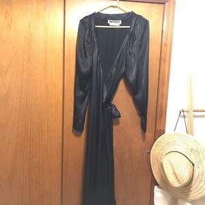 Long satin black dress